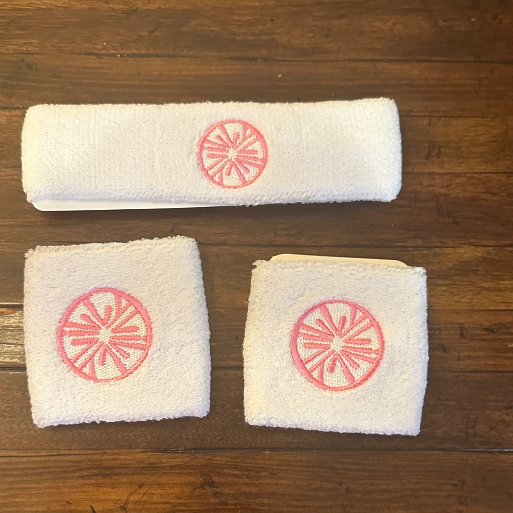 Lilly Pulitzer White and Pink Citrus Hairband Set